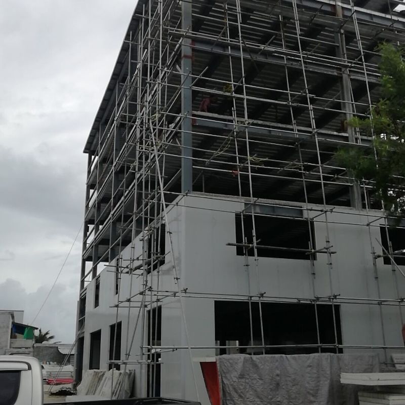 고층 철강 전조 철강 구조 건물 말디브의 프레임 주택 단열 재료를 사용